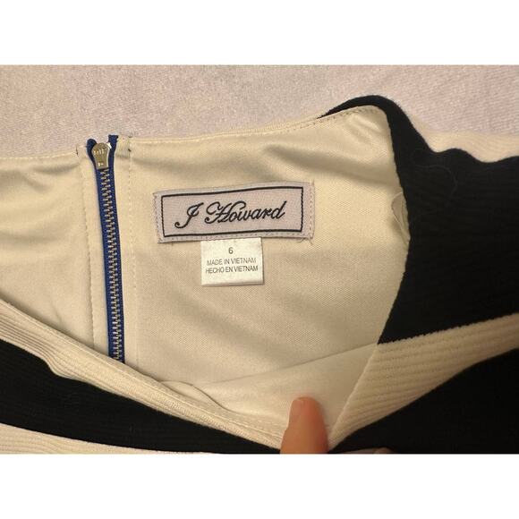 Jessica Howard Bold White Black Striped Short Sleeve Tunic Dress 6Size - Picture 5 of 6